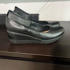 Clarks Black Wedge Mary Jane Shoes